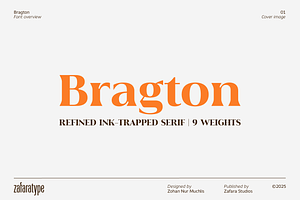Bragton, a Serif Font by Zafara Studios