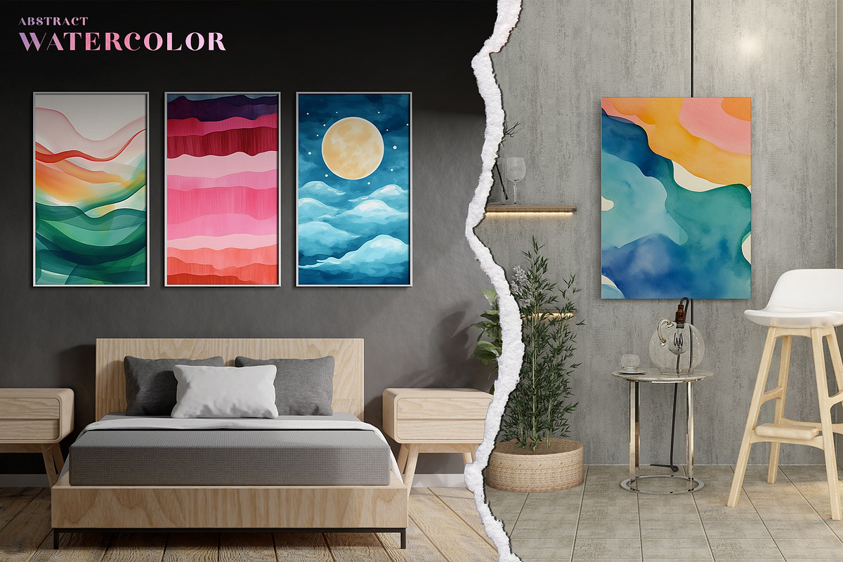 Modern Watercolor Expression Print, a Background Graphic by Vibrand Studio (Photo 7 of 11)