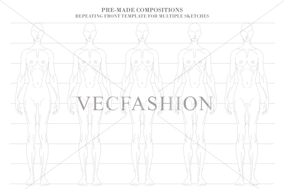 Woman Fashion Croqui Vector, an Illustration by VECFASHION