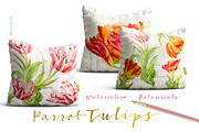 Vintage Parrot Tulips-Clipart set, an Illustration by watercolorwild.graphics (Thumbnail 3 of 6)