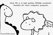 Doodle Dinosaur Clipart, an Animal Illustration by PassionPNGcreation (Thumbnail 2 of 2)