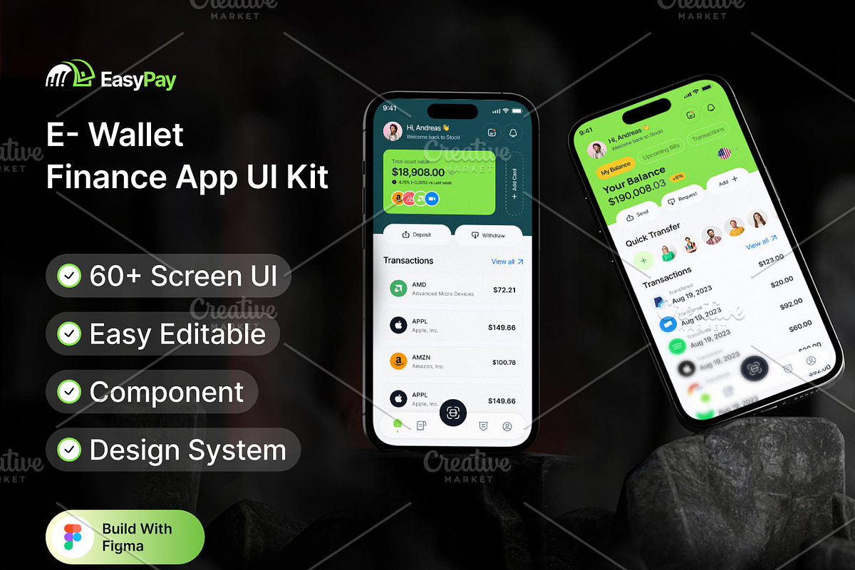 Mega – E-Wallet App UI Kit Bundle, an UI Kit Template by DesignsLab (Photo 5 of 5)