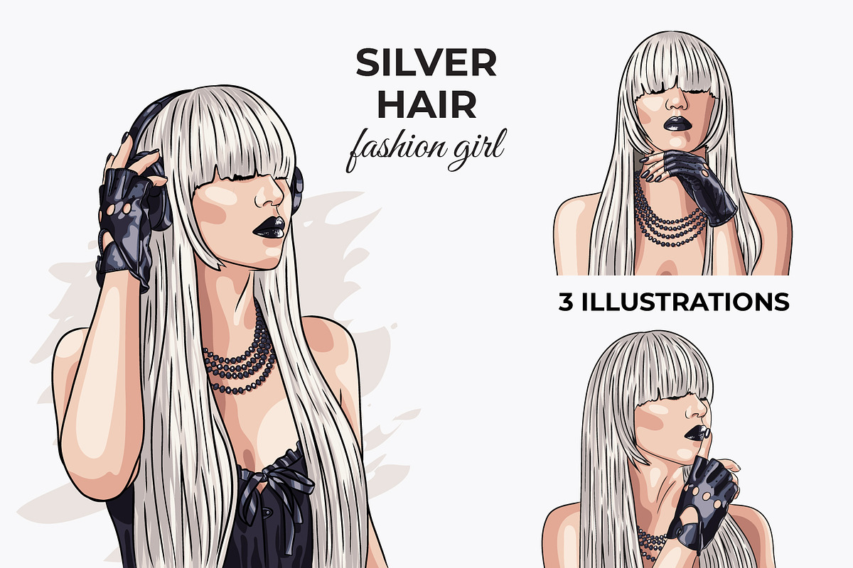 Vector Fashion Girl Portraits, a Person Illustration by Iryna Denysova (Photo 6 of 11)