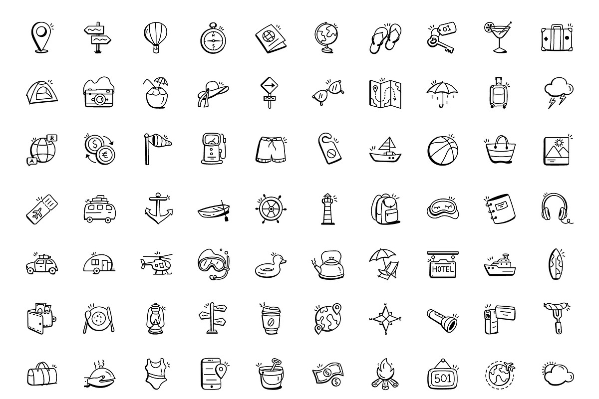 Hand Drawn Travel Icons, an Outline Icon by Brickclay (Photo 8 of 8)