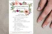 Floral Bachelorette party itinerary, an Invitation Template by EvaTemplates (Thumbnail 7 of 8)