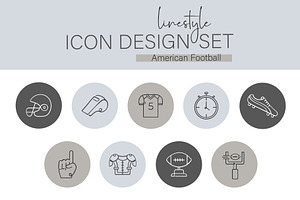 Icon Design Set American Football