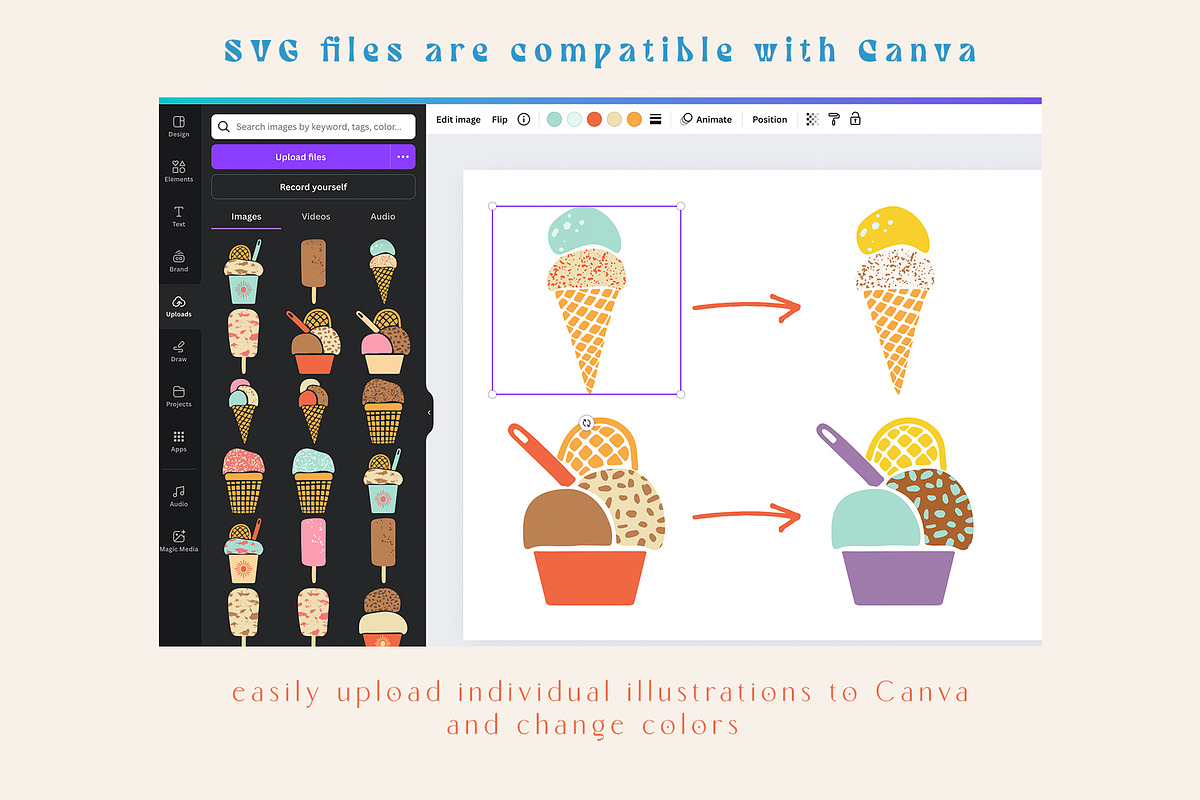 Ice Cream Season Vector Set, a Food Illustration by Olya Haifisch (Photo 7 of 8)