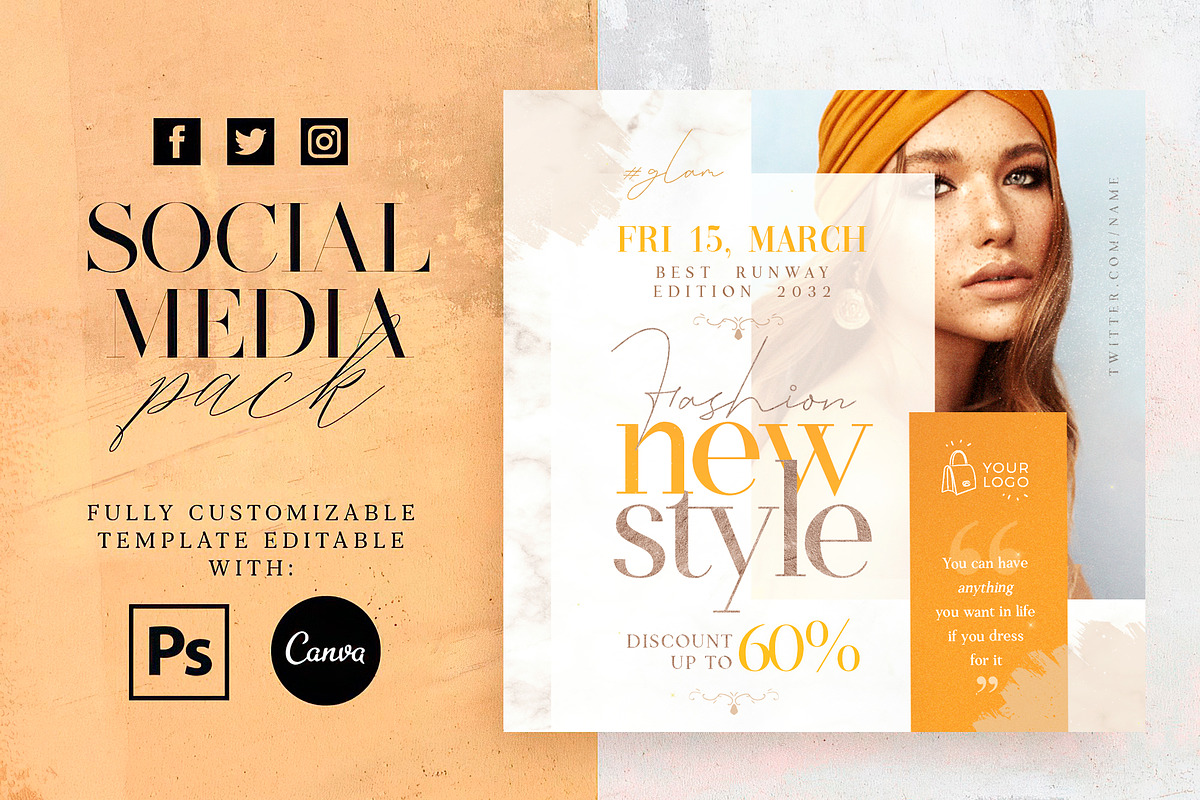 New Style Social Media Pack, a Social Media Template by Touringxx Creative Studio (Photo 1 of 8)