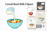 Cereal Bowl with Milk Clipart, a Graphic by Artnoy (Thumbnail 1 of 5)
