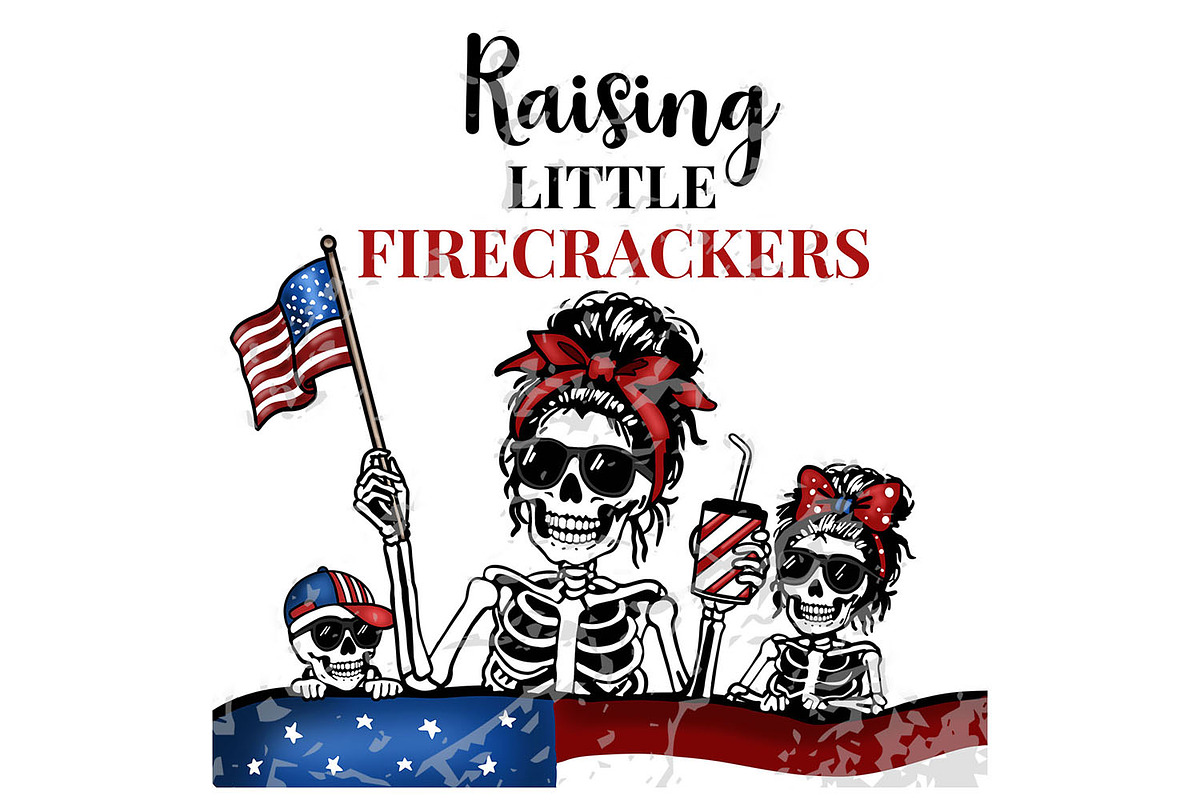 Patriotic Mom Skeleton, a Seasonal Illustration by Willow Paige Farms (Photo 5 of 5)