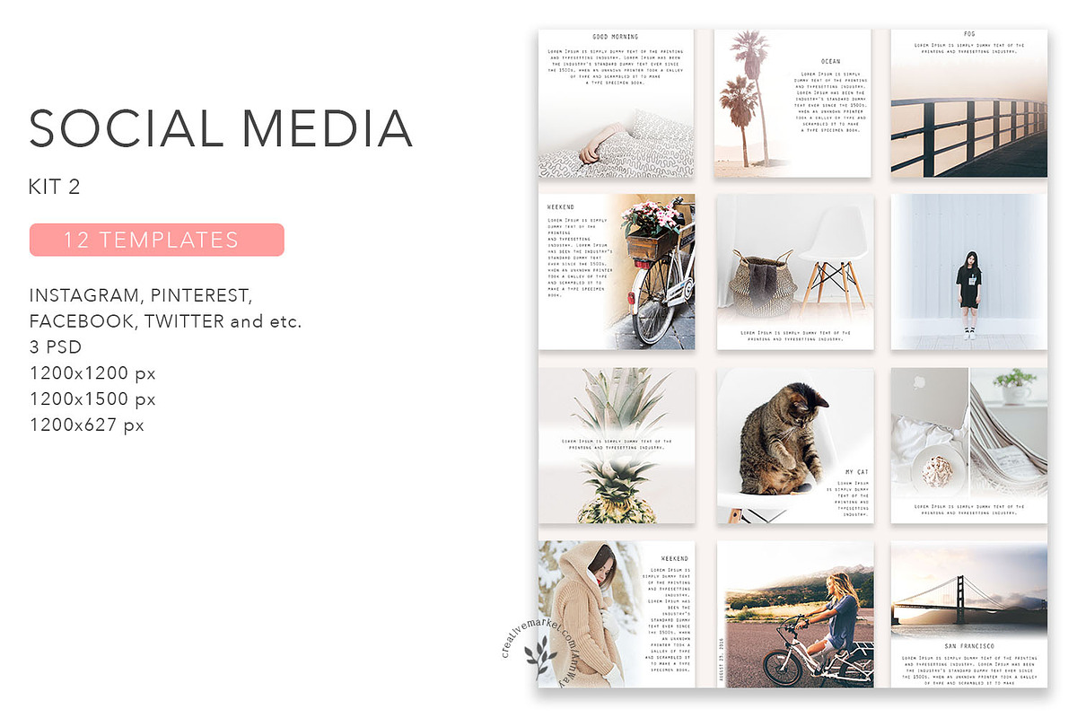 Social Media Pack / Kit 2, a Social Media Template by Blossom (Photo 1 of 7)