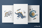 CosmoSaur- Dino Space pattern prints, a Pattern Graphic by Brzozowska (Thumbnail 5 of 7)