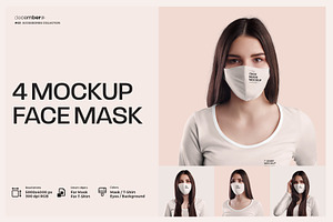 4 Mockups Face Mask, a Mask Mockup by Grow Design Craft Studio