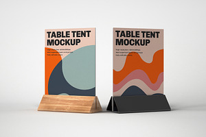 Table Tent And Sign Mockup Set