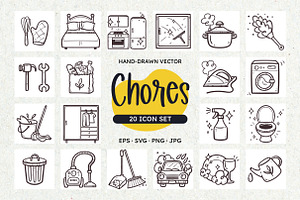 Daily Chores Icon Set, an Outline Icon by insemar