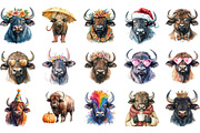 Funny Buffalo Clipart, an Illustration by Designking (Thumbnail 3 of 4)