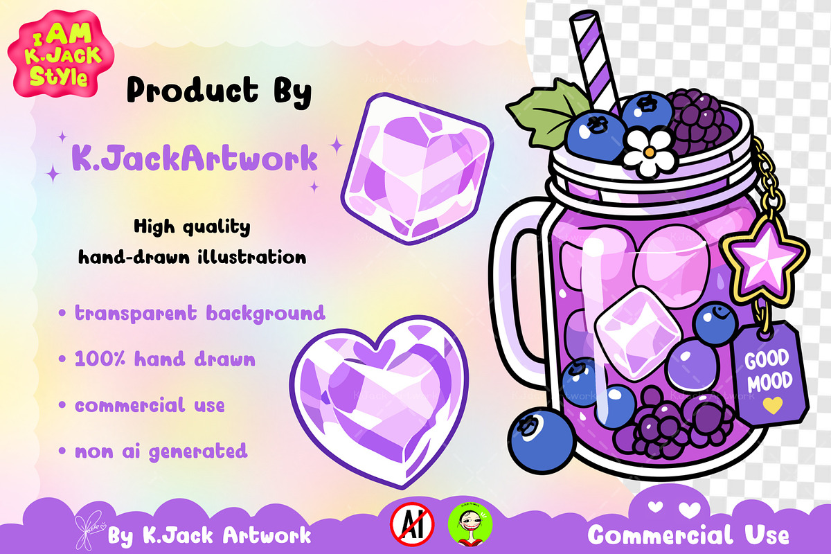 Purple Drink Party Clipart, a Food Illustration by K.JackArtwork (Photo 3 of 4)