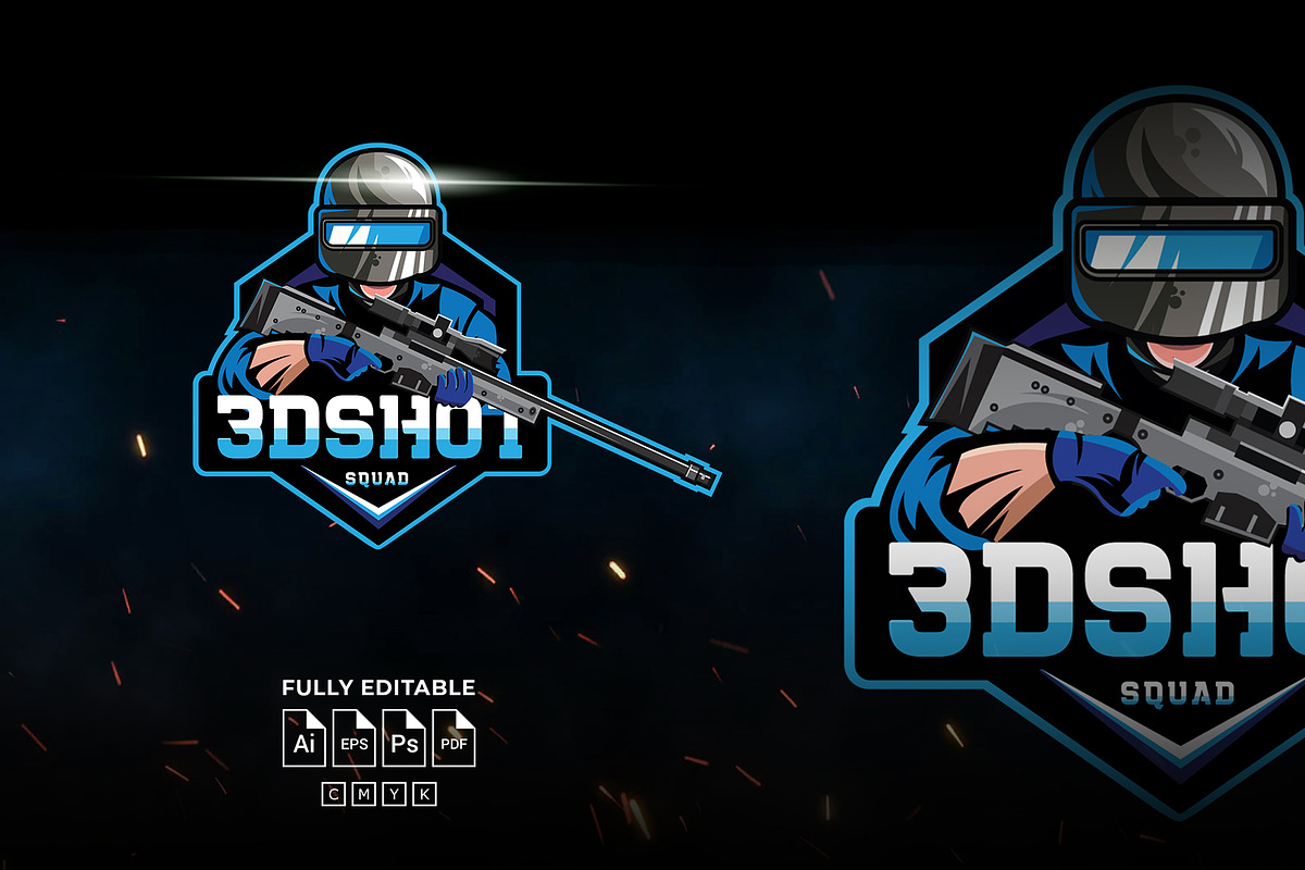 Sniper Mascot Logo Gaming Template, a Branding & Logo Template by Artlogs x Modaldesain (Photo 1 of 2)