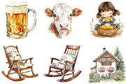 Watercolor Alpine Summer Clipart, an Illustration by Designking (Thumbnail 4 of 5)