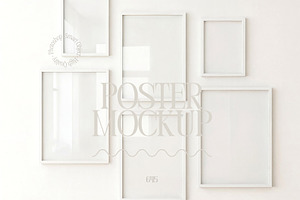 6 Frame Gallery Wall Mockup PSD