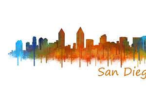 San Diego City Skyline V02