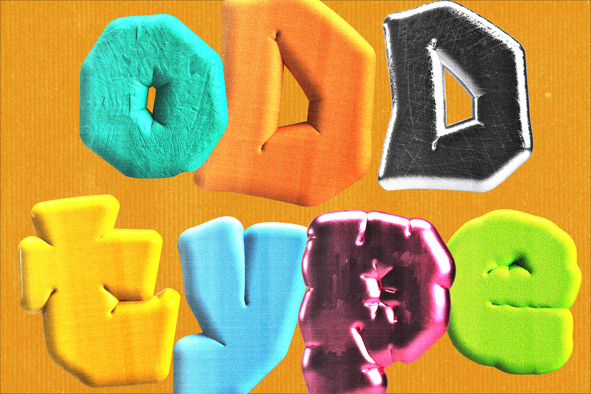 ODDTYPE Retro Letterforms, an Object Graphic by angelainthefields