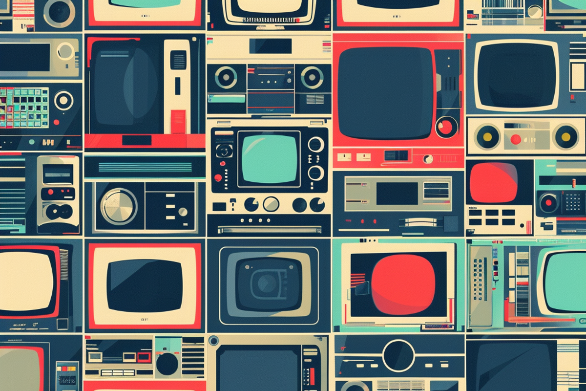 Retro Technology Pattern, a Background Graphic by Printable Treasure (Photo 2 of 4)