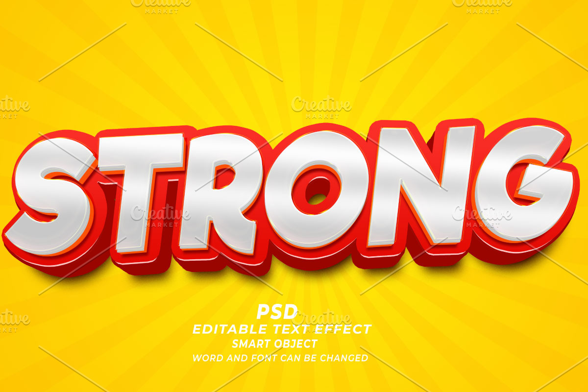 Strong Bold Editable Text Effect PSD, a Layer Style Add-On by TrueVector (Photo 1 of 2)