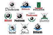 Billiard game emblems and symbols, a Solid Icon by Vector Tradition (Thumbnail 3 of 4)