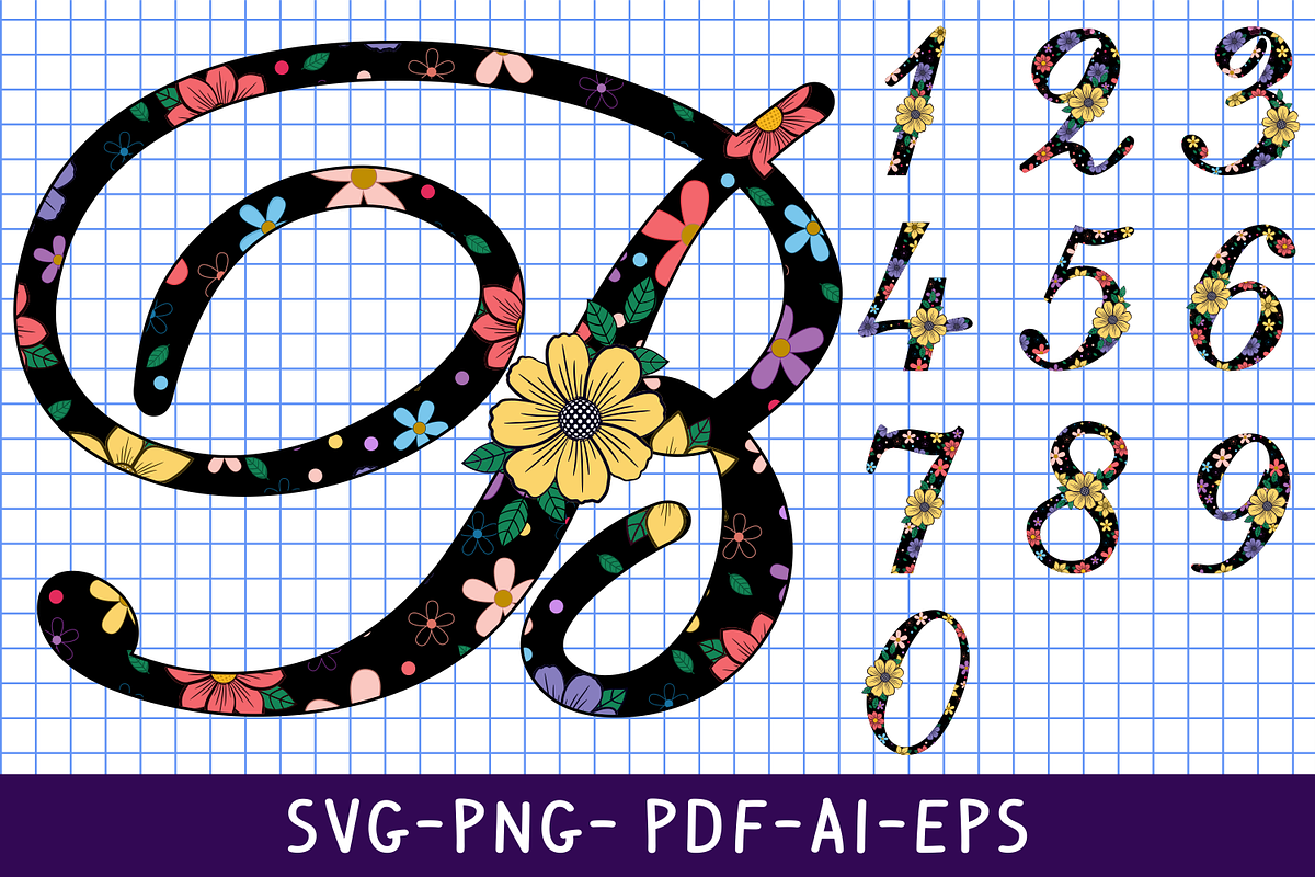 Floral Alphabet, Floral Font SVG, an Object Graphic by D2PUTRI (Photo 18 of 31)