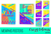 Poster Bundle, Memphis style, a Texture Illustration by OKart.studio (Thumbnail 1 of 5)