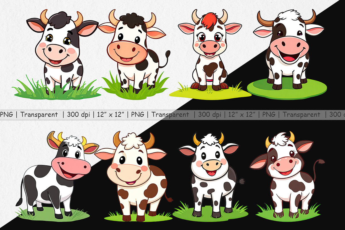 Happy Cow Face Clipart, a Graphic by Artnoy (Photo 2 of 5)