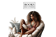 Book clipart, Books lover, girl png, a Person Illustration by VM PARTYS  BY TAIRUMA (Thumbnail 10 of 10)