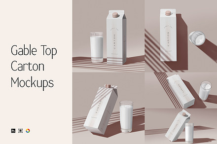 Gable Top Carton Mockups