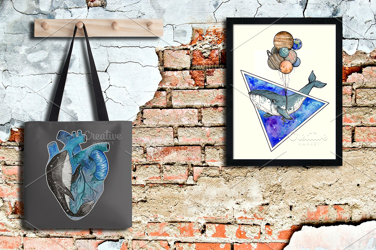 Foxes & Whales (2 watercolor sets), an Animal Illustration by 4erta (Photo 8 of 10)