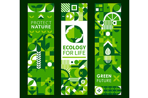 Save nature environment banners, a Seasonal Illustration by Buch&Bee