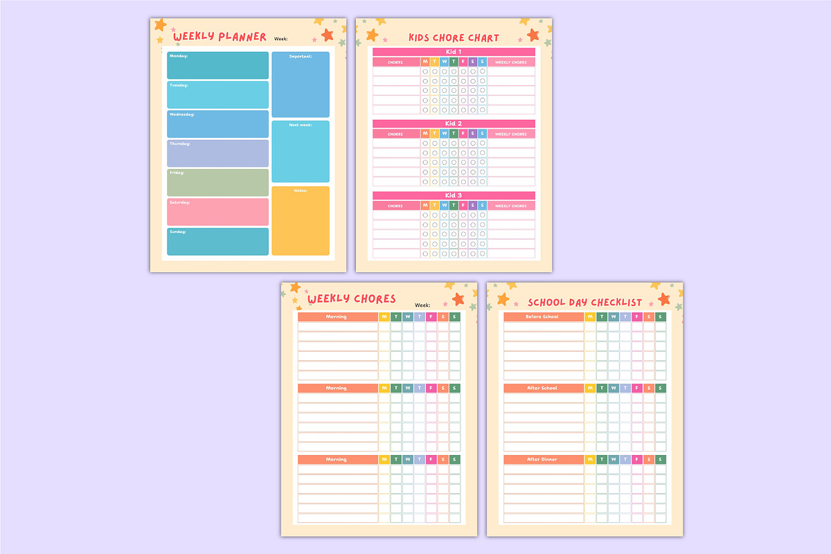 Chore Chart For Kids Canva Kdp, a Stationery Template by Mustafiz (Photo 4 of 4)