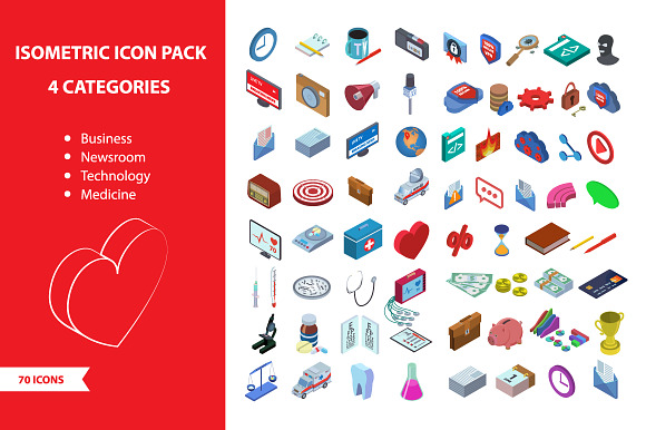 Isometric 70 Icon Pack