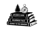 Vintage Book Stack Adventure Bundle, an Illustration by Designs_River (Thumbnail 13 of 31)