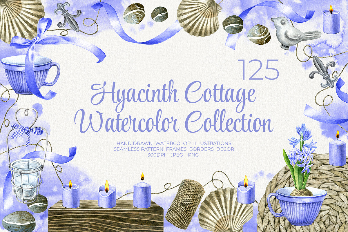 Floral Cottage Watercolor Collection, a Seasonal Illustration by YarovaArt (Photo 1 of 16)