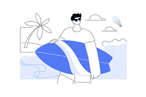 Skimboarding isolated cartoon vector, a Person Illustration by Visual Generation