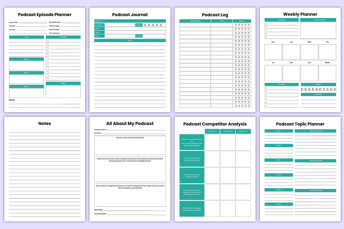 2026 Podcast Journal Canva Kdp, a Stationery Template by Mustafiz (Photo 4 of 5)
