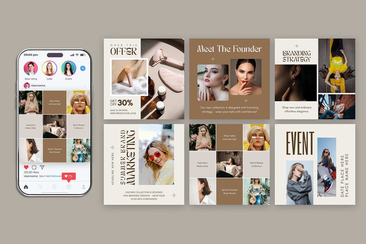 Instagram Post Template Social Media, a Social Media Template by Miyaji75 (Photo 5 of 10)