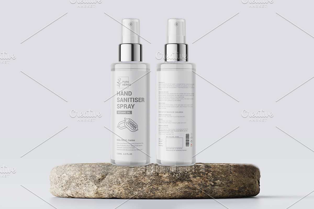 Hand Sanitiser Spray Label, an Object Graphic by Dev.Rawat21 (Photo 2 of 5)