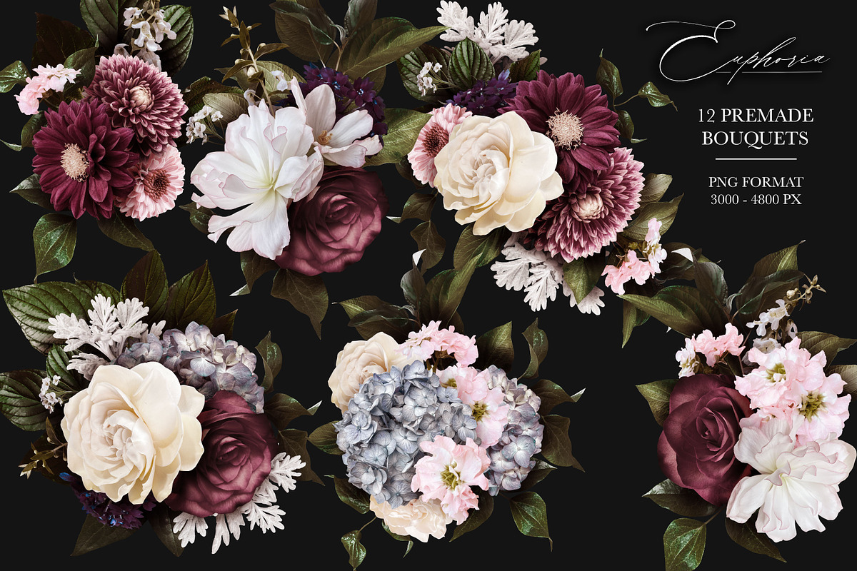 Euphoria Floral Clip Art & Patterns, an Object Graphic by Eclectic Anthology (Photo 14 of 17)