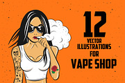 12 Illustrations for Vape Shop, a Technology Illustration by Vector Market (Thumbnail 1 of 5)
