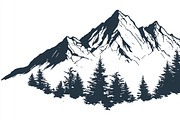 Majestic Mountain and Tree Vector, a Graphic by balal (Thumbnail 3 of 5)