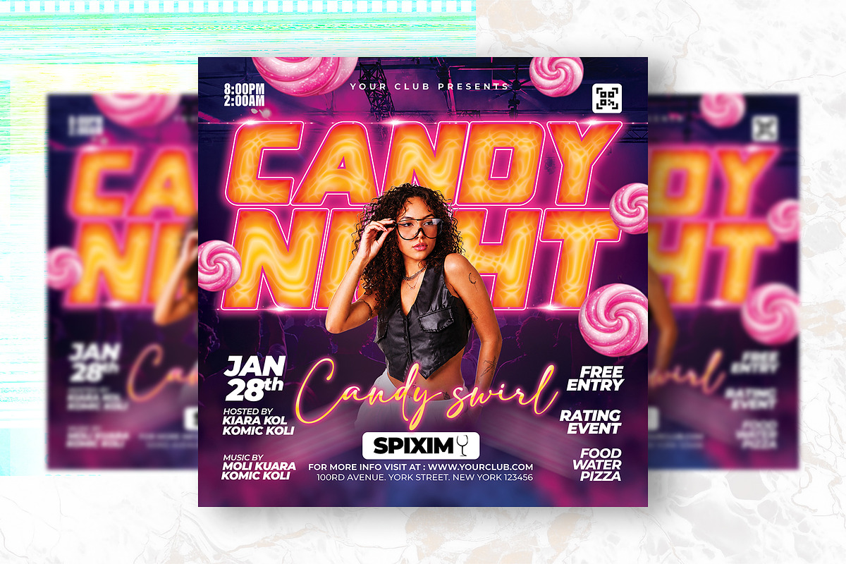 Candy Night Party Flyer Template, a Flyer Template by Shajib Shikder (Photo 2 of 2)