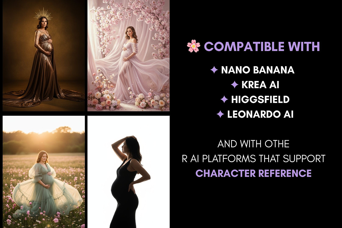 70 AI Maternity Photoshoot Prompts, a Beauty & Fashion Photo by Selenique Studio (Photo 4 of 9)