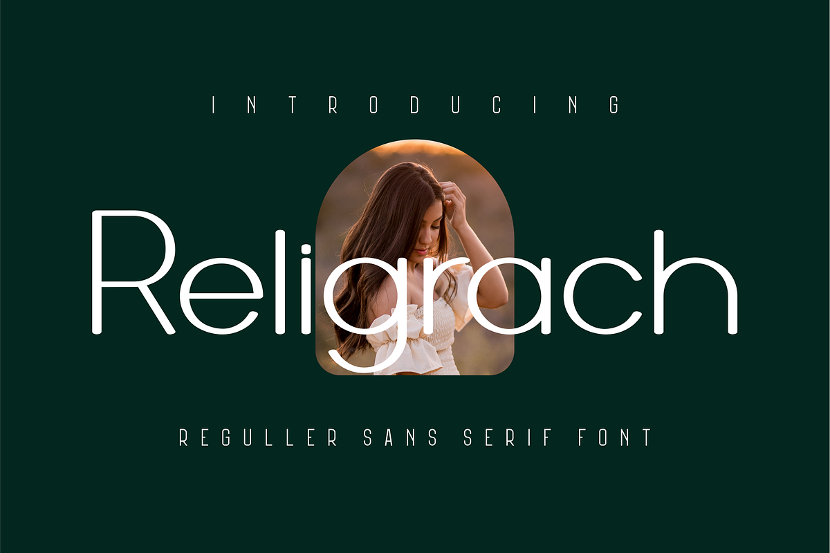 Religrach Font, a Sans Serif Font by ponuppo (Photo 1 of 5)
